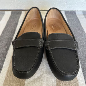 Women's Soul Naturalizer Black Leather Loafers Size 7.5